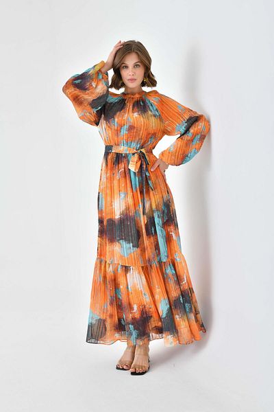 FTZ WOMEN Rochie de damă cu model portocaliu 30740