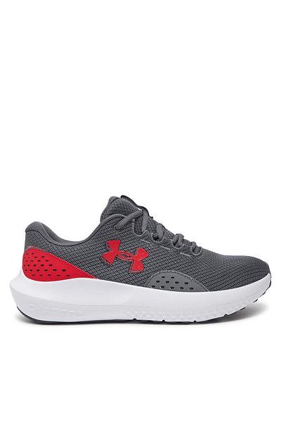 Under Armour Men's Comfortable Sole Lace-Up Grey-Red-White Sneakers with Brand Logo 3027000 -107
