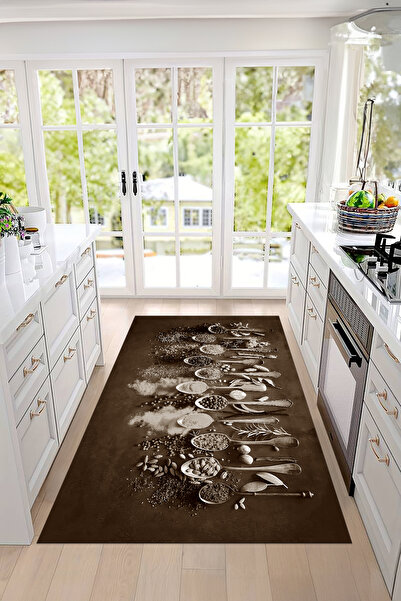 Napoli Home Dijital Baskılı Baharat Desenli Yıkanabilir Kaymaz Taban Yolluk S...