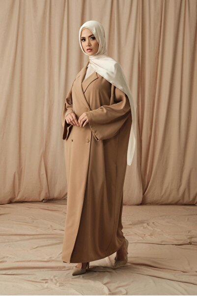 ELF PRIVE Crowace Collar Daily Abaya-Camel