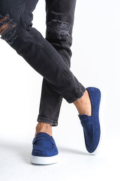 Aymood Slw180 Estilo X Laceless Suede Men's Casual Sports Classic Shoes Bt Navy Blue