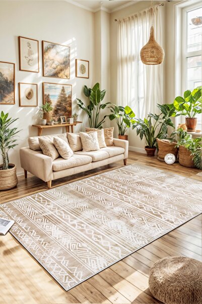 West Home Bohemian Washable Non-Slip Base Stain Resistant Living Room Carpet ...