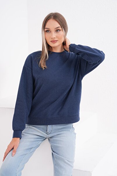 ŞİMAL Kadın Bisiklet Yaka Selanik Örme Sweatshirt 255010 -