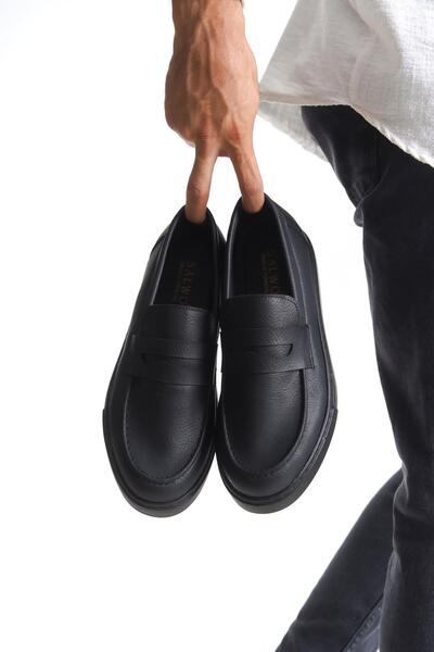 Aymood SLW180 Estilo X - Чоловічі чорні спортивні кросівки, без шнурків, класичні