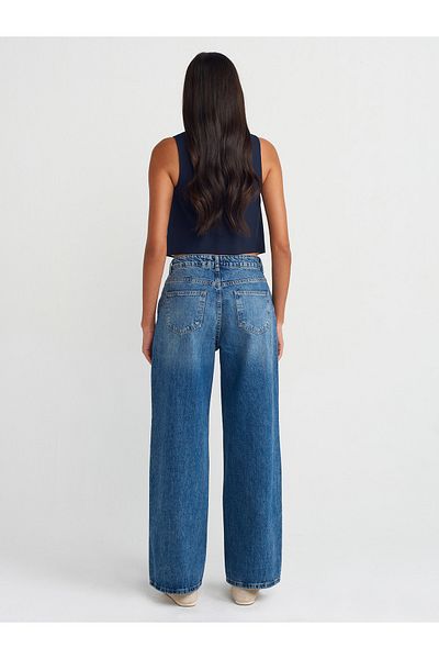 Dilvin 71717 Model Pantaloni Largi Denim Lavabili - Nuanță