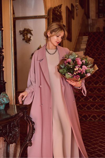 ELF PRIVE Kruvaze Collar Daily Abaya-Powder