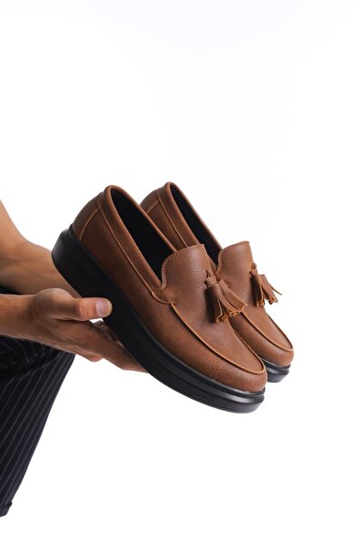 Aymood SLW154 Чоловічі кросівки Blaze - без шнурівки, з китицями, повсякденні класичні - ST Tan