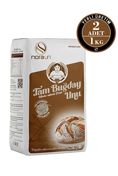 NORA UN Taş Değirmen Tam Buğday Unu 1 Kg 2 Adet (vegan)