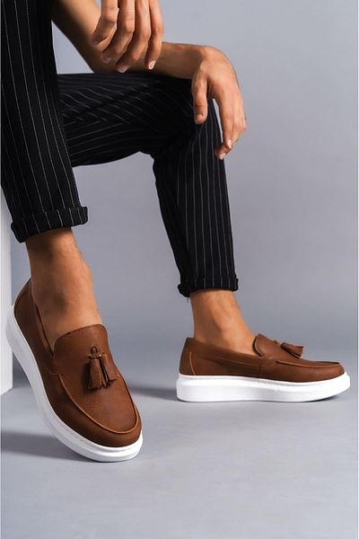 Aymood Blaze SLW154 - Pantofi sport casual pentru bărbați, fără șireturi și ciucuri, BT Tan