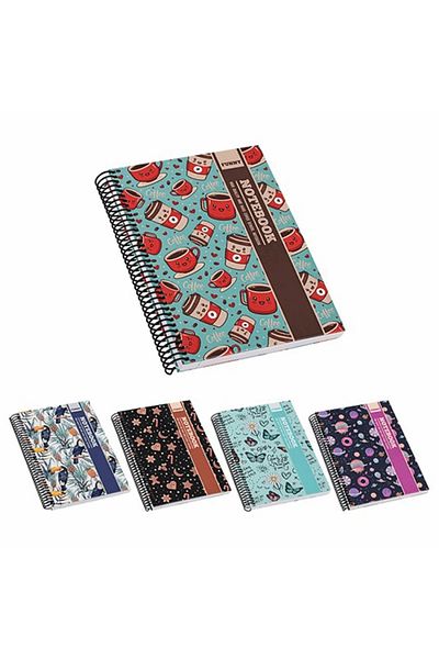 Mikro 17x24 Lined Spiral Notebook with Hard Cover - 120yp