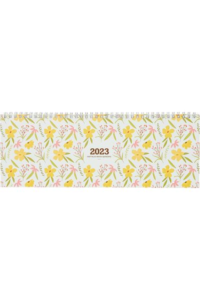 STOREMAX MU-ARTSHOP Color 2023 AJ-65 Седмичен настолен планер, Жълто цвете, 12x33.5 см tnca 871301