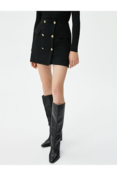 Koton Arany, duplasoros miniszoknya – szabályos derékrátéttel, gombokkal és zsebekkel