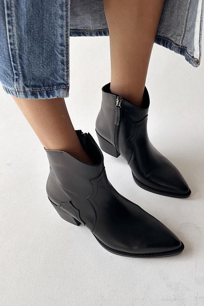nope21shoess Μπότες Delphin Μαύρες Γνήσιες Δερμάτινες με τακούνι