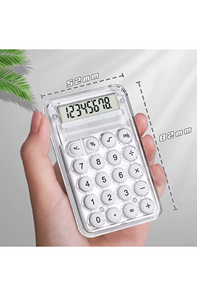 UĞURDAN Beyaz Tuşlu Mini Cep Dijital Hesap Makinesi