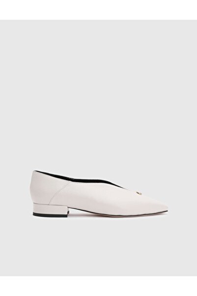 İLVİ Duccia Hakiki Floter Deri Kadın Krem Topuklu Ayakkabı