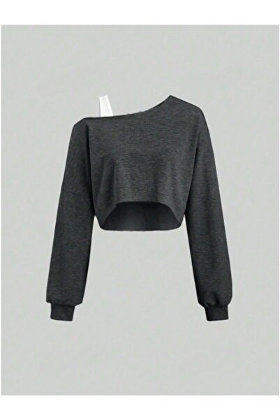 MOONBULL Голям дамски суичър с дебели презрамки с едно рамо