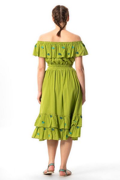 Eliş Şile Bezi Καλοκαιρινή μπλούζα Lavinya Pistachio Green Embroidered Crop - Voile Rubber Detailed fysl