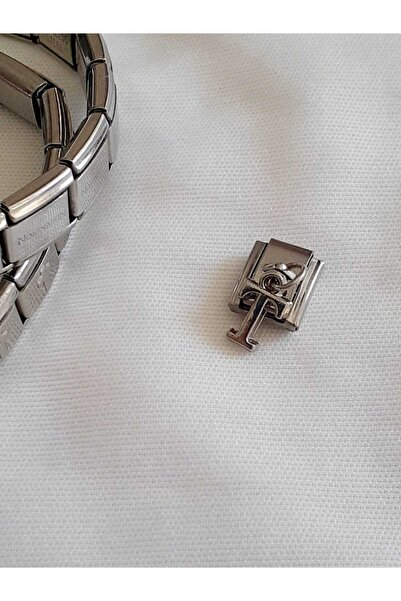 bijoux uniques Steel Italian Charm with Letter t