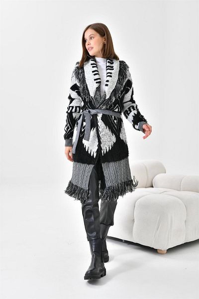 FTZ WOMEN Women's Tassel Detailed Clothing-out Gray 20584