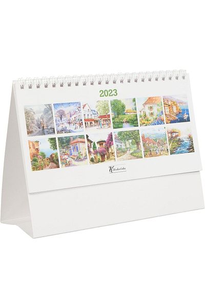 STOREMAX MU-ARTSHOP Цветен 2023 MTK-807 Картонен триъгълен настолен календар Гледки от града tnca 871301