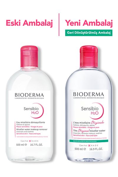 Bioderma Sensibio H2O Apa micelară de curățare pentru machiaj pentru piele sensibilă și normală 500 ml