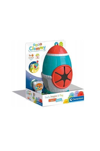 Basic Fun Child 17806 Soft Clemmy - Soft Block Sensory Rocket - 5 Pieces 10-36 Months