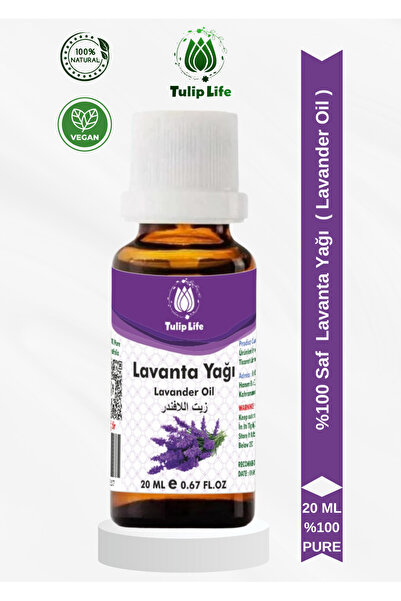 Tuliplife %100 Saf ve Doğal Lavanta Uçucu Yağı ( Lavander Essential Oil ) 20 ml