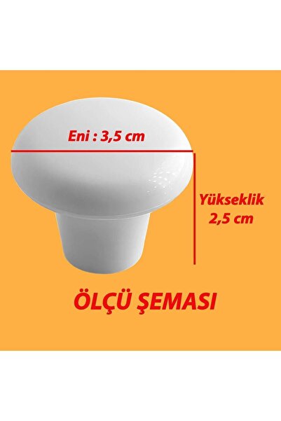 GLASWEN 15 Pieces White Hard Plastic Mushroom Button Furniture - Handle, Cabinet, Drawer Door