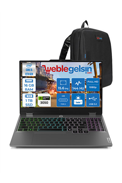 LENOVO Loq 15IAX9 i5 12450HX 16GB 1tb SSD 6gb RTX3050 (95W) 15.6" 144Hz Fhd F...