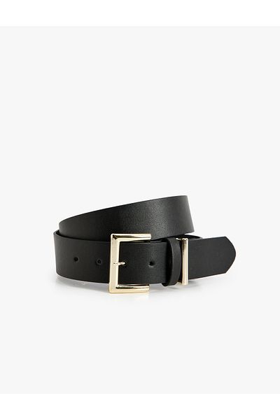 Koton Faux Leather Belt - Metal Buckle Detail