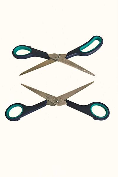 lawrenceshop 2 Size Steel Cardboard Fabric Paper Cutting Cutting Scissors Multi-Purpose Sharp Scissors (21cm + 18cm)