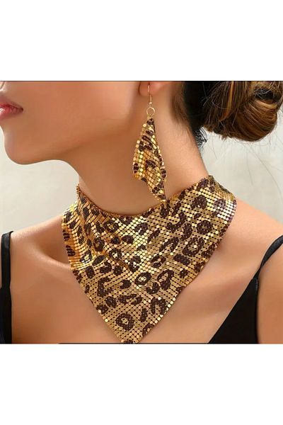 Barbarosshop Jewelry Set 3 Piece Leopard Pattern Design Accessory Jewelry Set