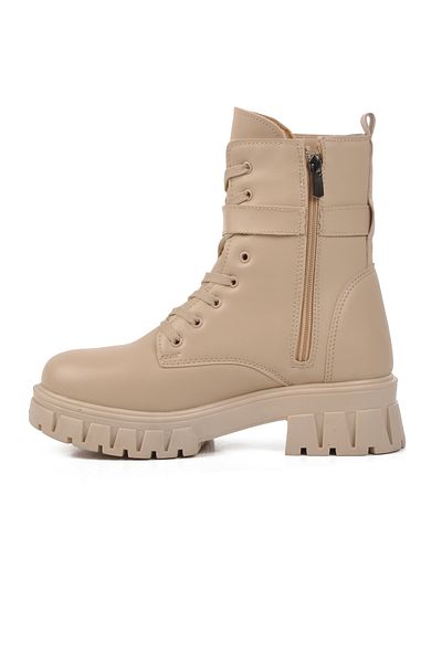 WALKWAY Γυναικείες μπότες Meru 25K Beige με γούνα στο εσωτερικό