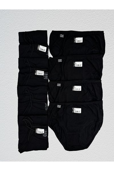 Tutku High Waist Lycra Women's Athlete and Bato Set of 4 - Black