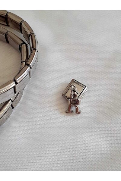 bijoux uniques Steel Italian Charm with Letter R