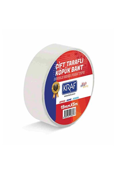 KRAF ÇİFT TARAFLI KÖPÜK BANT 19mm x 5m 5019G