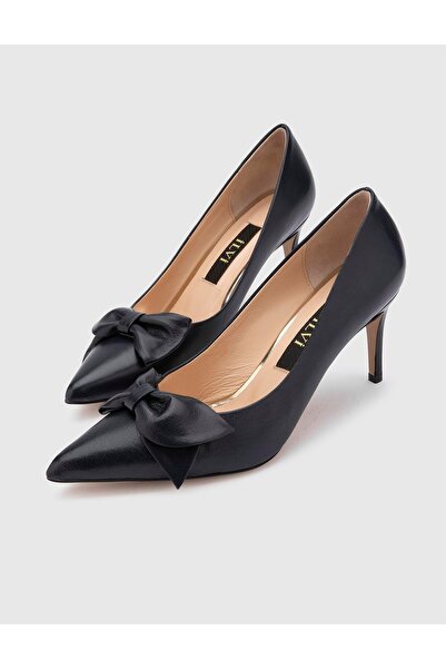 İLVİ Madeira Hakiki Bufalo Deri Kadın Lacivert Stiletto