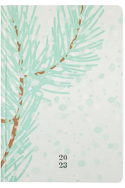 STOREMAX Svticaret Lotus 17X24 cm Pine Tree Patterned Hard Cardboard Cover 2023 Weekly Agenda, 128 Sheets