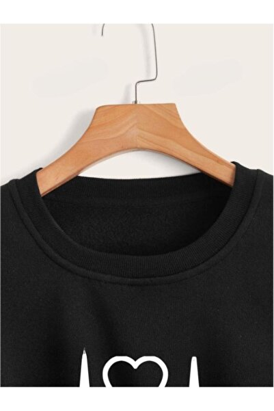 MOONBULL Γυναικείο φούτερ Oversize Crop με σχέδιο Rhythm - Δαντέλα στη μέση