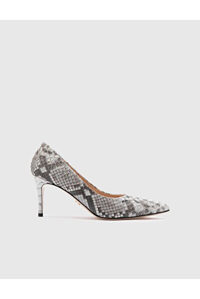 İLVİ Dorra Genuine Snake Leather Women's Gray Stiletto