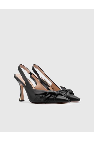 İLVİ Gymea Genuine Leather Women's Black Heeled Sandals