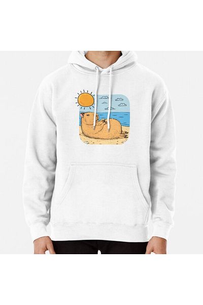 THEWERT Hanorac unisex cu imprimeu Sunny Beachside Capybara