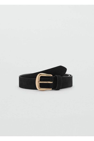 MANGO Woman Leather Belt with Buckle