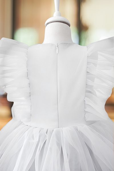 Shecco Babba Tulle detaliate alb Tutu rochie Bandana Tk. Rochie aniversară cu activitate școlară