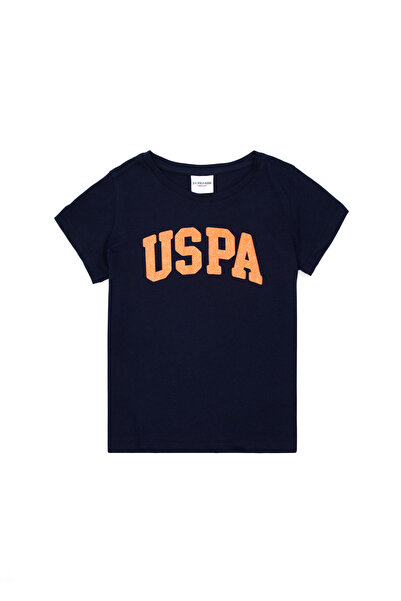 U.S. Polo Assn. Girl's Navy Blue Crew Neck Basic T-Shirt 50288500-Vr033