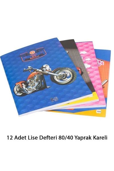 Mestore 12 High School Notebook 80/40 Sheets Checkered