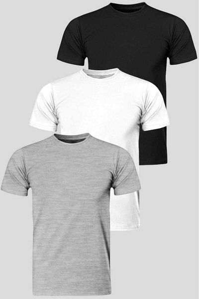 Uniquetrenders Men's Crew Neck Cotton Undershirt Set of 3
