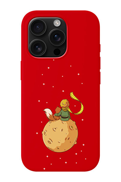 shoptocase iPhone 16 PRO MAX Uyumlu Küçük Prens ve Ay Desenli İçi Süet Siliko...