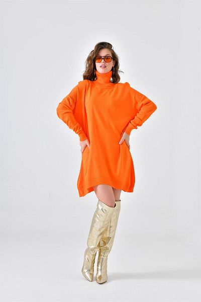FTZ WOMEN Women's Plain Basic Tunic Orange 20489
