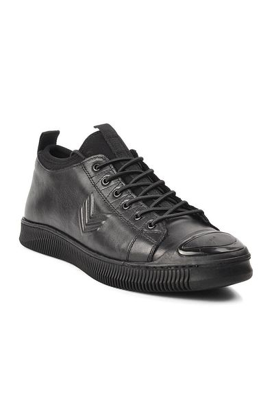 MARCOMEN 16374 Genuine Leather Casual Men's Shoes-black